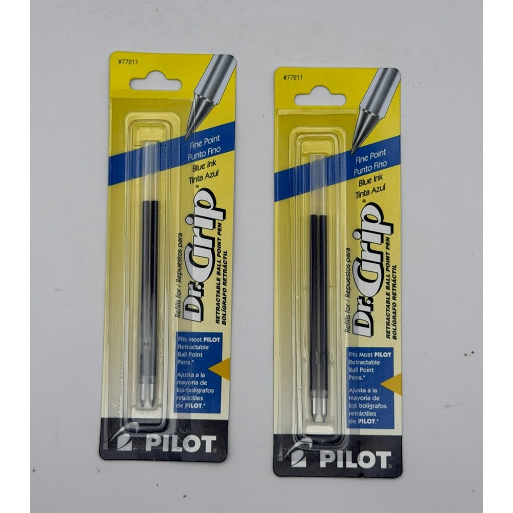 Pilot Dr Grip 77211 Blue Fine Point Ballpoint Pen Refills 4 Total NOS Sealed